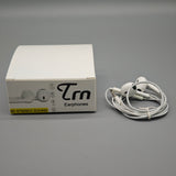 Trn Earphones, White, High Sensitivity 10±3dB, 32Ω Impedance, 20Hz~20kHz Frequency Response, Compatible with Communication Devices