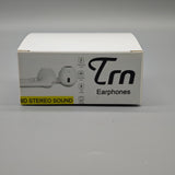 Trn Earphones, White, High Sensitivity 10±3dB, 32Ω Impedance, 20Hz~20kHz Frequency Response, Compatible with Communication Devices
