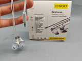 SUMORT  Earphones and headphones,In-Ear Earphones with Active Noise Cancellation, White Wired Hi-Fi Headphones, 9D Stereo Sound, Powerful Bass, HD Calling, Wide Compatibility