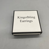 Kingofbling Earrings – 925 Silver Pierced Earrings with Alloy Inlay, Electroplated Finish,Vintage Asymmetrical Pearl