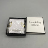 Kingofbling Earrings – 925 Silver Pierced Earrings with Alloy Inlay, Electroplated Finish,Vintage Asymmetrical Pearl