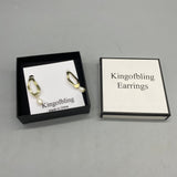 Kingofbling Earrings – 925 Silver Pierced Earrings with Alloy Inlay, Electroplated Finish,Vintage Asymmetrical Pearl
