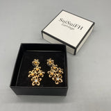 SuiSuiFH Earrings, 2.5cm Four-Flower Design, Elegant Jewelry for Women, Set of 2