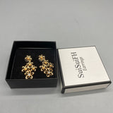 SuiSuiFH Earrings, 2.5cm Four-Flower Design, Elegant Jewelry for Women, Set of 2