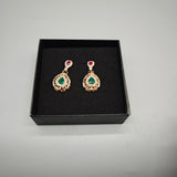ZVEKMCIP Earrings – Alloy with Rhinestones, 3.7x1.7cm, Elegant Crystal-Inlaid Design, Perfect for Special Occasions