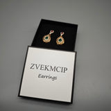 ZVEKMCIP Earrings – Alloy with Rhinestones, 3.7x1.7cm, Elegant Crystal-Inlaid Design, Perfect for Special Occasions