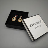 ZVEKMCIP Earrings – Alloy with Rhinestones, 3.7x1.7cm, Elegant Crystal-Inlaid Design, Perfect for Special Occasions