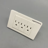 ExtensionPro Electrical Outlets - 15A Combo Panel, Frameless Design, Flame Retardant, Durable, Wide Spacing, Safety Door Protection, 118x86mm, 250V