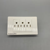 ExtensionPro Electrical Outlets - 15A Combo Panel, Frameless Design, Flame Retardant, Durable, Wide Spacing, Safety Door Protection, 118x86mm, 250V