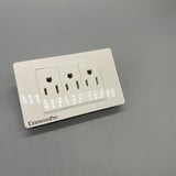 ExtensionPro Electrical Outlets - 15A Combo Panel, Frameless Design, Flame Retardant, Durable, Wide Spacing, Safety Door Protection, 118x86mm, 250V