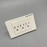 ExtensionPro Electrical Outlets - 15A Combo Panel, Frameless Design, Flame Retardant, Durable, Wide Spacing, Safety Door Protection, 118x86mm, 250V