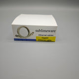 Sublimeware Ethernet Cable – 1 Meter, CAT5E, 1000Mbps Speed, RJ45 Gold-Plated Connector, Gray/White