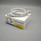Sublimeware Ethernet Cable – 1 Meter, CAT5E, 1000Mbps Speed, RJ45 Gold-Plated Connector, Gray/White