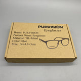 PURVISION Eyeglasses - Blue, TR + Metal Frame, 14x4.6x3cm, Durable and Stylish, Lightweight Design, Comfortable Fit