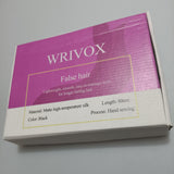 WRIVOX False Hair, 60cm Matte High-Temperature Silk, Hand-Sewn , Black Color