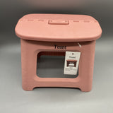 Teant Footstools, 9.3×7.5×7.9 Inch, Pink, Foldable Plastic Step Stool, Portable & Compact Design