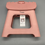 Teant Footstools, 9.3×7.5×7.9 Inch, Pink, Foldable Plastic Step Stool, Portable & Compact Design