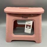 Teant Footstools, 9.3×7.5×7.9 Inch, Pink, Foldable Plastic Step Stool, Portable & Compact Design