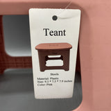 Teant Footstools, 9.3×7.5×7.9 Inch, Pink, Foldable Plastic Step Stool, Portable & Compact Design