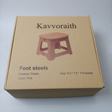 Kavvoraith Foot Stool, Foldable Plastic Material, Pink Color, 9.3*7.5*7.9 inches