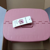 Kavvoraith Foot Stool, Foldable Plastic Material, Pink Color, 9.3*7.5*7.9 inches