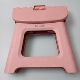 Kavvoraith Foot Stool, Foldable Plastic Material, Pink Color, 9.3*7.5*7.9 inches