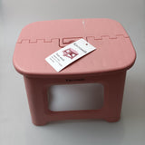 Kavvoraith Foot Stool, Foldable Plastic Material, Pink Color, 9.3*7.5*7.9 inches