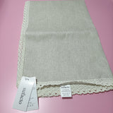 sufacto 35” Off-White Linen Tablecloth - Casual Cotton Blend Cloth for Dining