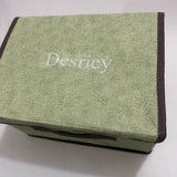 Desricy General purpose storage bins for household use - Canvas Flip-Top Baskets - Green - 8x8x6.2 Inches