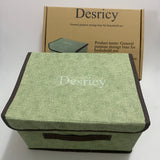Desricy General purpose storage bins for household use - Canvas Flip-Top Baskets - Green - 8x8x6.2 Inches