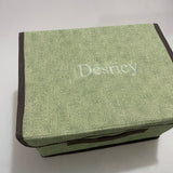 Desricy General purpose storage bins for household use - Canvas Flip-Top Baskets - Green - 8x8x6.2 Inches