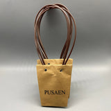 PUSAEN Gift Bags, 10cm Height, 9×9cm Top Opening, 6.5×6.5cm Bottom, Thickened Organic Paper for Flowers and Succulents