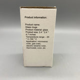 Hzjdedp Glass Mugs, Microwave & Oven Safe, 2.4x2.4x4.7 Inches, Heat Resistant from -20°C to 150°C, Ideal for Gas Ovens, Ceramic Cookers, Thermostats
