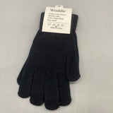 Wnddle Gloves, Satin Fabric, Purple-Black Color, Size S, Elegant and Comfortable Design