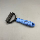 JASTDUIT Grooming tools for pets, namely.combs and brushes, Dual-Sided De-Shedding Comb, Round-Head Design, Skin-Friendly, with Silicone Handle, 17.5×6.5cm, 113g
