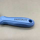 JASTDUIT Grooming tools for pets, namely.combs and brushes, Dual-Sided De-Shedding Comb, Round-Head Design, Skin-Friendly, with Silicone Handle, 17.5×6.5cm, 113g