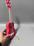 SereneSky Guitar, Real Playable Pink Guitar with Nylon Strings, Plastic Body, 38×12cm, Tunable Musical Instrument for Beginners