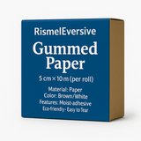RismelEversive Gummed Paper – 5cm × 10m (Per Roll), Brown / White, Moist-Adhesive, Eco-Friendly & Easy to Tear