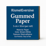 RismelEversive Gummed Paper – 5cm × 10m (Per Roll), Brown / White, Moist-Adhesive, Eco-Friendly & Easy to Tear