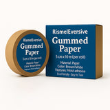 RismelEversive Gummed Paper – 5cm × 10m (Per Roll), Brown / White, Moist-Adhesive, Eco-Friendly & Easy to Tear
