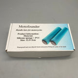 Motofounder Handle bars for motorcycles, 12.5x3cm, Blue, Waterproof & Anti-Slip, Soft Silicone Foam for Shock Absorption