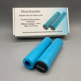 Motofounder Handle bars for motorcycles, 12.5x3cm, Blue, Waterproof & Anti-Slip, Soft Silicone Foam for Shock Absorption