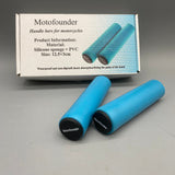 Motofounder Handle bars for motorcycles, 12.5x3cm, Blue, Waterproof & Anti-Slip, Soft Silicone Foam for Shock Absorption