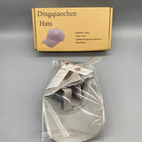 Dingqiaochen Hats, Cotton Material, Gray Color, Fits Head Circumference 56-60cm