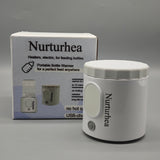 Nurturhea Heaters, electric, for feeding bottles – 304 Stainless Steel, 4 Temperature Settings, Fast Heating, Type-C Rechargeable, Universal Compatibility