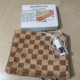 HOMPOVIN Heated installations, 6 Temperature Settings, 2/4/8/10 Hour Timer, 75W/90W/110W, Faux Rabbit Fur Fabric, 150×70cm, 1.8m Cord