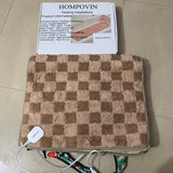 HOMPOVIN Heated installations, 6 Temperature Settings, 2/4/8/10 Hour Timer, 75W/90W/110W, Faux Rabbit Fur Fabric, 150×70cm, 1.8m Cord