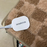 HOMPOVIN Heated installations, 6 Temperature Settings, 2/4/8/10 Hour Timer, 75W/90W/110W, Faux Rabbit Fur Fabric, 150×70cm, 1.8m Cord