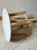 FUTETYJJZDH Fumiture made of wood or wood substitutes,Wooden Side Table, Small Coffee Table for Living Room or Bedroom, Compact 60×60×70cm, Wood Material, Sturdy and Stylish Design