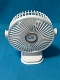 LJS Electric Fans, 3-Blade Quiet Desk Fan, 5-Speed Adjustable, 195.6×164.6×129mm Compact Portable Fan for Home Office Use